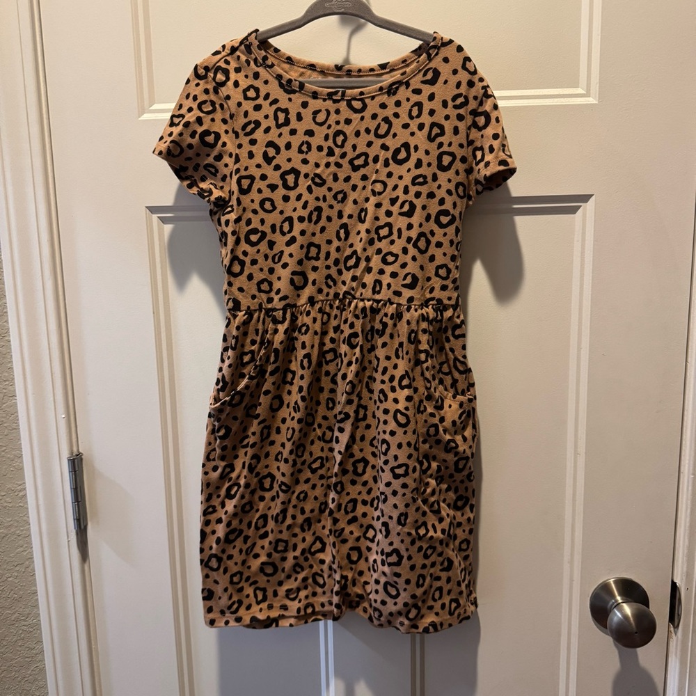 Cat & Jack Tan and Black Patterned Kids Dress